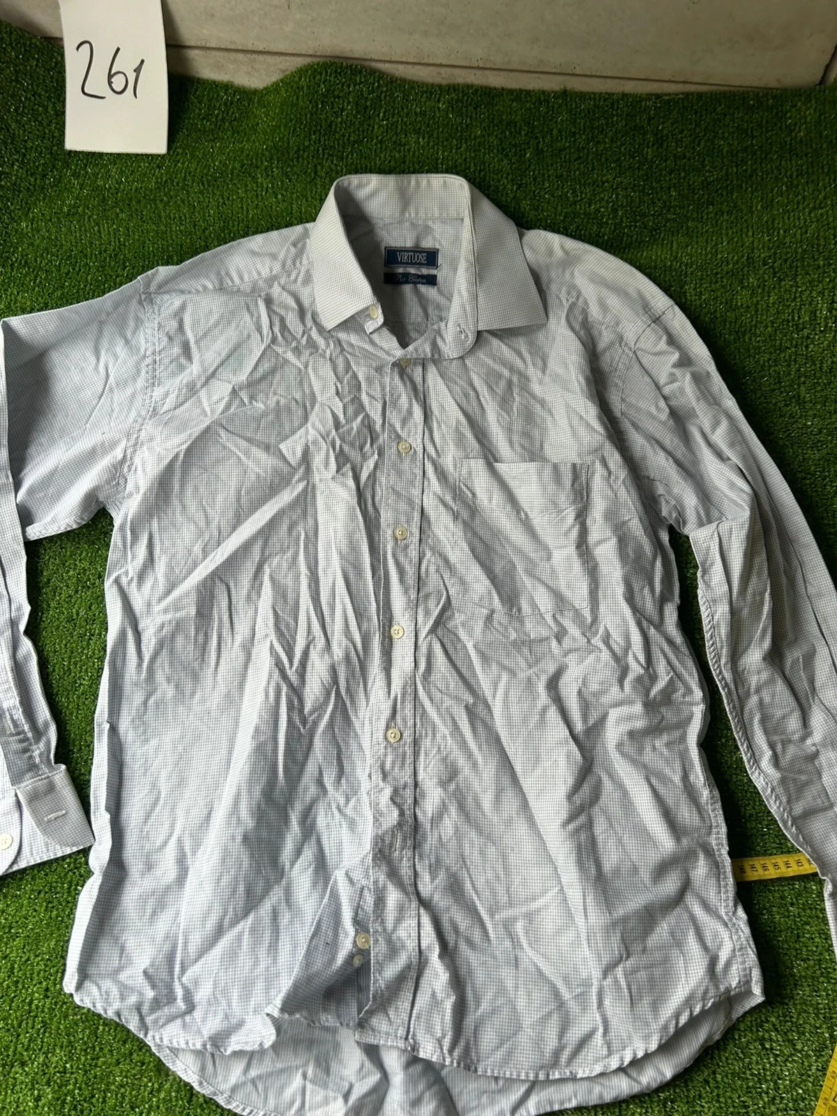 Geruit hemd wit grijs virtuose pur Cotton maat 3 (39/40) – photo 2